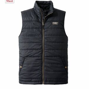 L.L. Bean Men's Black Mountain Classic Puffer Vest pockets S